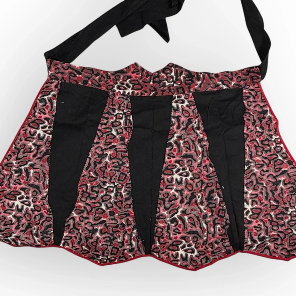 Retro Red and Black animal print Women's half Apron Goth Boop‎ Sexy